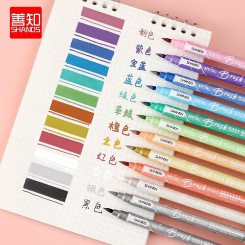 6/12Pcs/Set Double Head Fluorescent Highlighter Pen Markers Pastel Drawing Pen for Student School Office Supplies Cute Statione