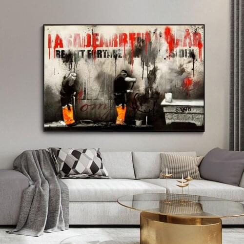Banksy Graffiti Art Canvas Paintings Doodle Street Art Posters and Prints Wall Art Pictures for Living Room Home Decor Unframed
