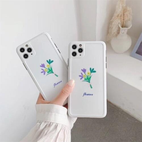 INS Simple doodle Flowers illustration Phone Case For iPhone 11 Pro Max Xr Xs Max 7 8 Puls SE Cases Soft IMD silicone back cover