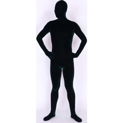 Halloween cosplay costume Blackish green color velveteen tights jumpsuit full Bodysuit Zentai Suits Fancy