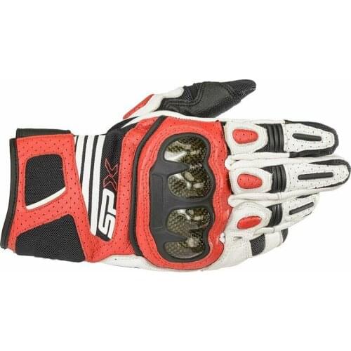 SPX Motorcycle Leather Gloves Motocross ATV Bike Riding White Red Whiet Gloves