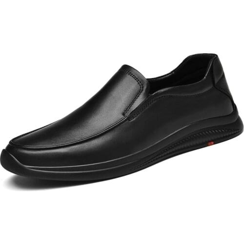 Mens Shoes Loafers Driving Cow Leather Slip On Low-top Round-toe Casual Light Comfortable Hard-Wearing Loafer Flats