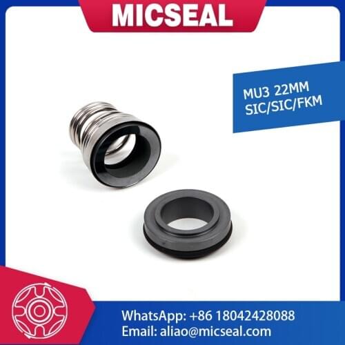MU3 - 22MM Mechanical Seal - SIC/SIC/FKM