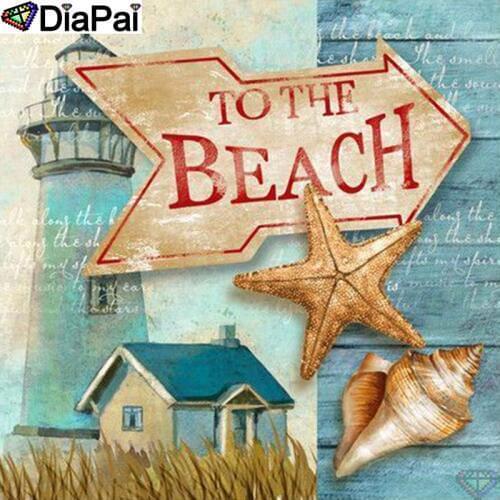 DiaPai 100% Full Square/Round Drill 5D DIY Diamond Painting "Text starfish" Diamond Embroidery Cross Stitch 3D Decor A20083