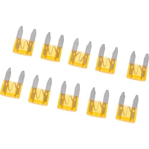10 Pieces Mini 5A Blade Fuse Kit Yellow For Auto Car Truck Replacement