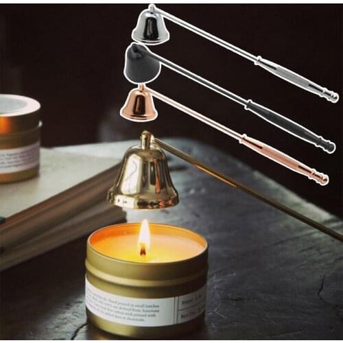 Stainless Steel Smokeless Candle Wick Bell Snuffer Home Hand Put Off Tool Kit Candle Accessories Holders