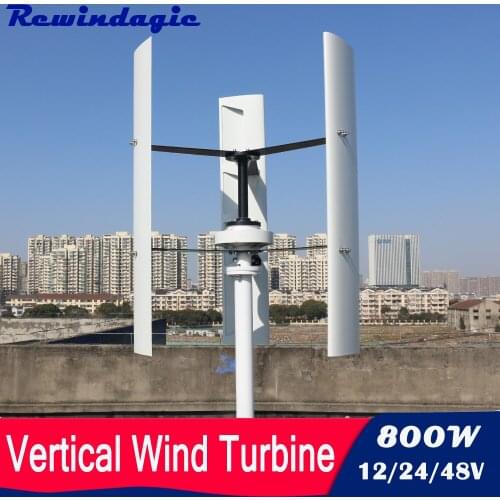 New Arrivel Vertical Wind Turbine Generator 600w 800w 12v 24v 48v With Controller 3 Phase With 3 blades Home Use