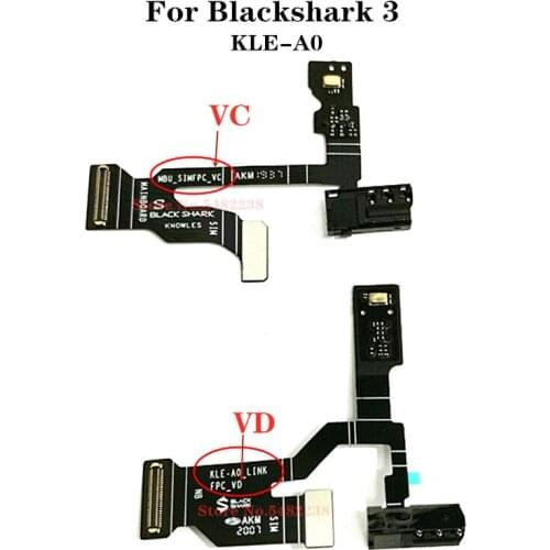 Original MIC Earphone Jack Connector For Black Shark 3 Blackshark3 KLE-A0 Headphone Jack Microphone Hands free Button Flex Cable
