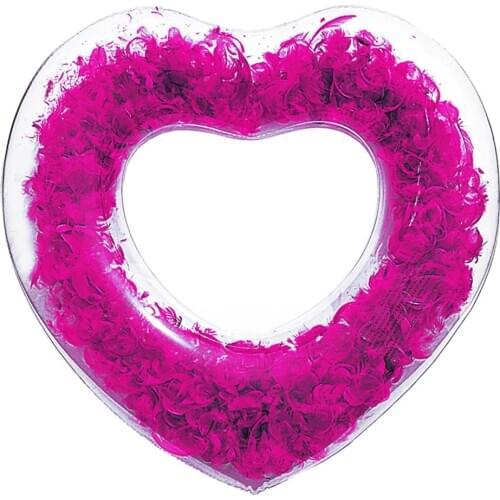Full Transparency Water Ring Swimming Ring with Heart-shape Inflatable for Adult AUG889