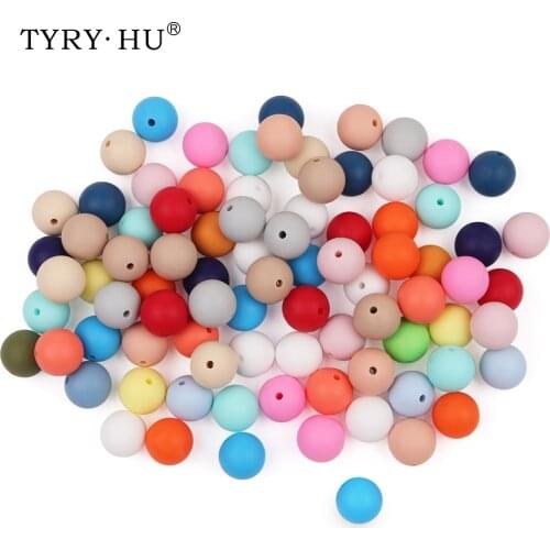100Pcs 12MM Silicone Baby Teether Beads BPA Free For DIY Pacifier Clips Chewing Necklace Food Grade Nursing Siliocone