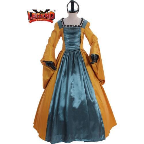 Medieval Dress Cosplay Queen Anne Boleyn Brown Renaissance Faire Tudor Court cosplay costume dress