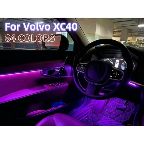LED Ambient Light for Volvo XC40 Car Interior Atmosphere Light 64-color Door Panel Light Interior Modification Original Installa
