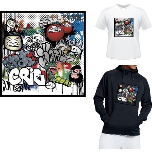 Cartoon Puzzle Iron On Patches For Clothing Thermo Sticker Stripes On Clothes Heat Transfer T-Shirt Jeans Patch DIY Accessories