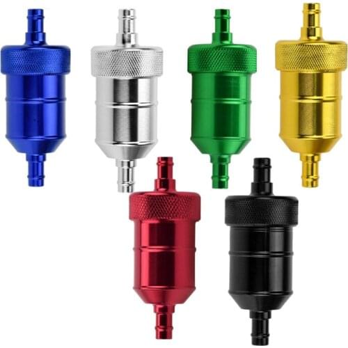 Universal 1/4'' 6mm CNC Aluminum Alloy Glass Gas Fuel Oil Filter Motorcycle Gas Fuel Gasoline Oil Filter for ATV Bike Moto