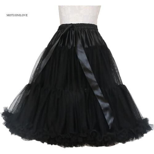 Lolita Petticoat Woman Short Underskirt Rockabilly Ruffle Tulle Black White Red Stock Puffy Tutu Skirt Cosplay Cocktail Dress
