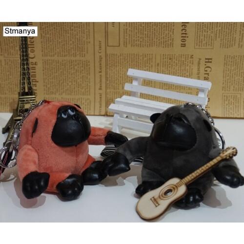 Women pom pom Fur key chain Animal Plush keychain Bag Charm Accessories Car key Ring Big chimpanzee monkey K1262