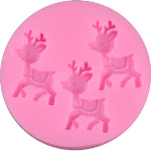 Animal Fawn Shape 3D Silicone Cake Mold Tools Soap Chocolate Mould For The Kitchen Baking Clay Mold D090