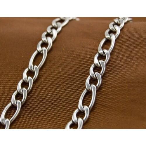 100 meters in a roll Women figaro necklace silver 3mm Chains FASHION Stainless Steel Necklace High Quality Wholesale 0.8 3:1