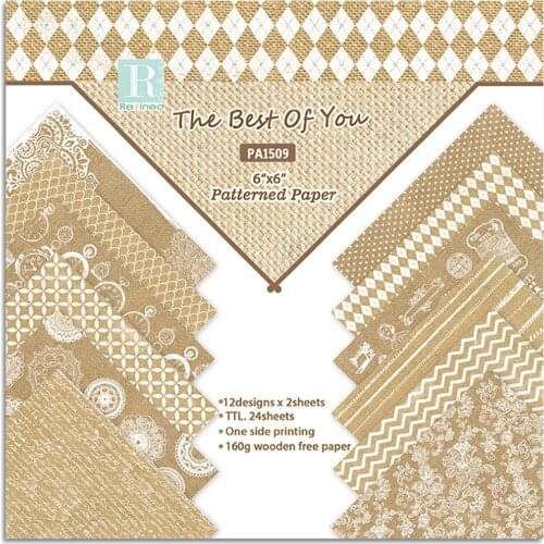 24Pcs/Lot Wood Color Series Retro Material Papers DIY Scrapbooking Album Diary Gift Decorative Paper Scrapbooking Paper