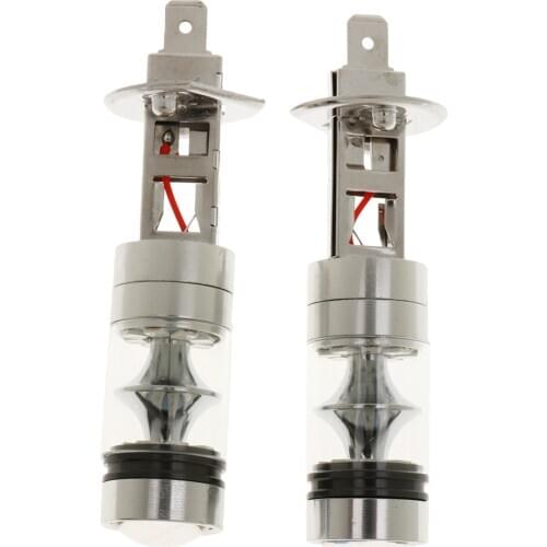 2X H1 10000K 100W LED 20SMD Projector Fog Driving Light Bulbs Auto Blue