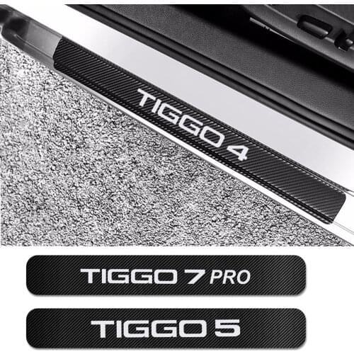 4Pcs Car Door Sill Plate Stickers For CHERY TIGGO 3 4 5 7 PRO 8 Auto Threshold Protector Decals Car Tuning Accessories Vinyl