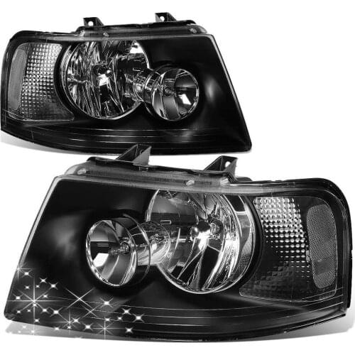 Sulinso For Ford-Expedition 2 Pair of OE Style Black Housing LED Clear Corner Headlight Accessories
