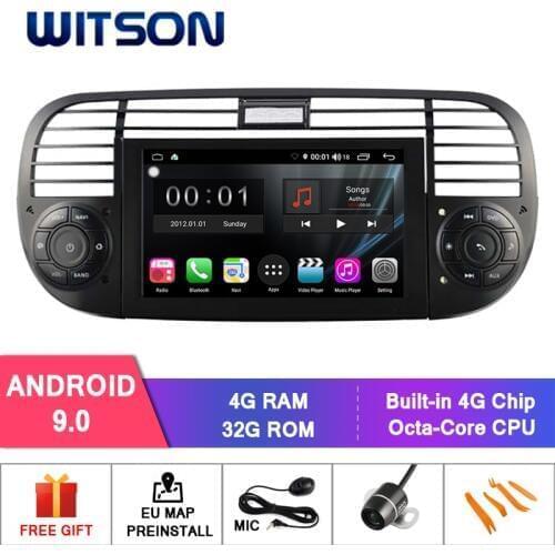 WITSON S300 Android 9.0 CAR DVD for FIAT 500 8 Octa Core 4GB RAM 32GB flash GPS AUTO STEREO+GLONASS+WIFI/4G+DSP+DAB+OBD+TPMS