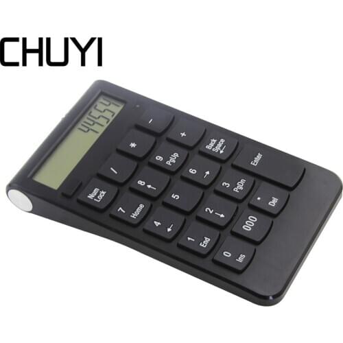 CHUYI Wireless 2.4G Keyboard 19 Keys Mini Digital One Hand Numpad Ergonomic USB Numeric Portable Computer Keypad For PC Laptop