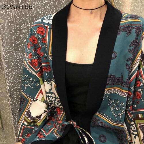 Blouses Women Retro Japan Style Lace-up Harajuku Popular Ladies Long Top Blouse Sun-proof Summer New Chic Leisure Womens Shirts