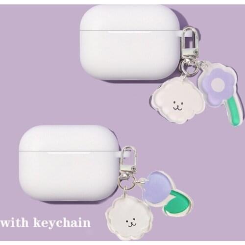 Coque Honor Earbuds X1 Case Cute Flower Bear Cartoon Keychain Wireless Earphone soft Protect cover For Huawei Honor X1