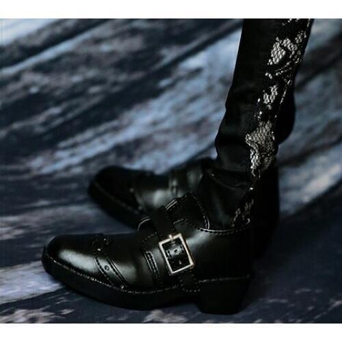 D01-P105 children handmade toy 1/3 1/4 Doll Accessories BJD/SD doll shoes Buckle black leather shoes 1pair