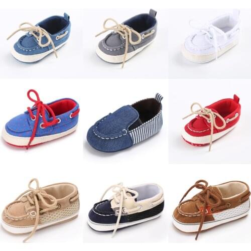 Baby Shoes Boy Girl Lace up Solid Sneaker Cotton Soft Anti-Slip Sole Newborn Infant First Walkers Toddler Casual Soft Sole Shoes