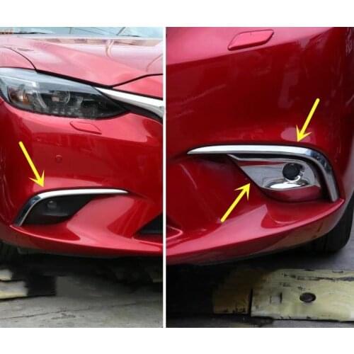 For Mazda 6 ATENZA 2014-2018 ABS Chrome Front and rear fog lights decorative frame anti-scratch protection Car styling