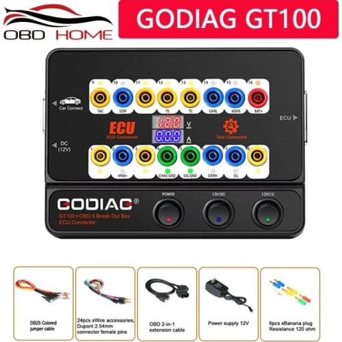 GODIAG GT100 OBD II Break Out Box ECU Connector Convert OBD1 to Standard OBD2 Interface GT100+ for Xhose VVDI2/CGDI/K518ISE