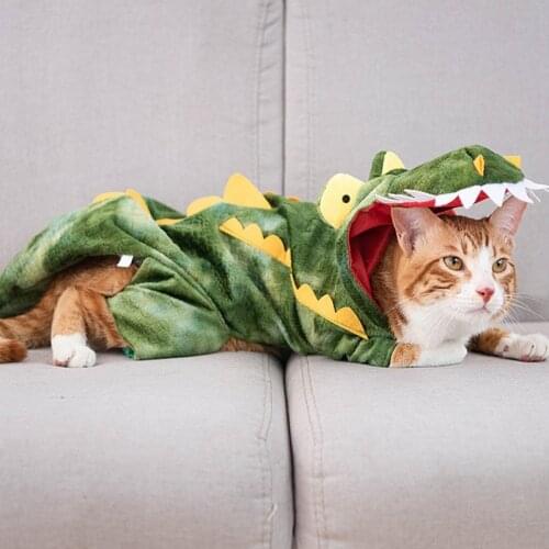 Halloween Funny Crocodile Transformed Cats Dogs Coat Clothes Pet Costumes Clothing Jacket For Dog Pet Winter Warm Funny Coat Hot
