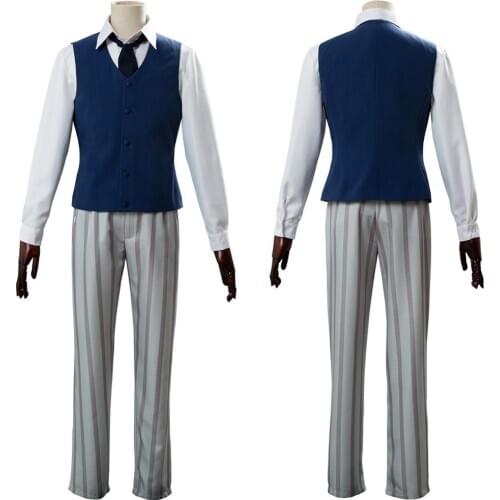 Anime Beastars Cosplay Costume Cherryton High School Boys Louis Legosi Costume Uniform Shirt Vest Tie Pants Full Suit Outfit