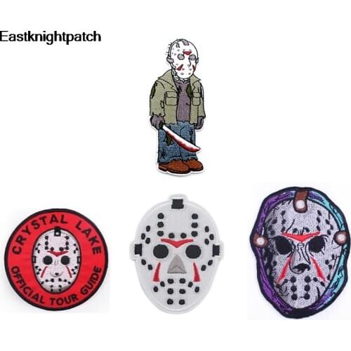 E1740 Cartoon Horror Movie Iron On Patches Clothing Para Diy Embroidered Badges Sewing Applique Patchworks Stickers
