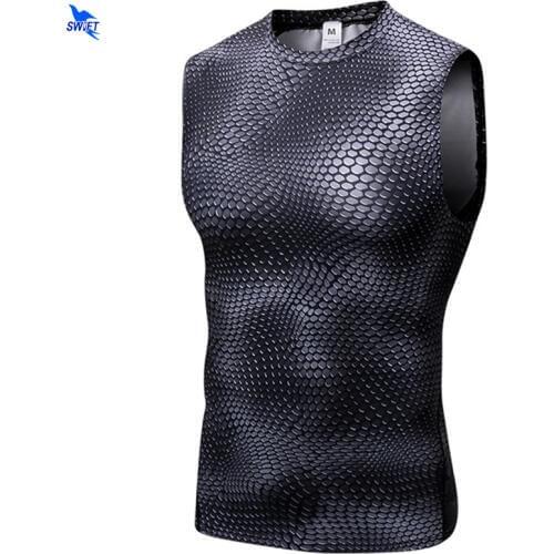 2020 New Mens Compression Tank Tops Men Breathable Quick Dry Fitness Gym Vest Running Bodybuilding Flexibility Sleeveless Shirts