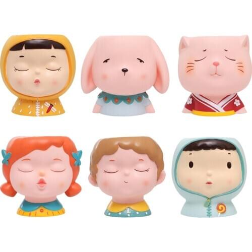 Mini Succulent Planter Pot Adorable Cartoon Flowerpot Garden Plants Pot for Home Office Desktop Decor