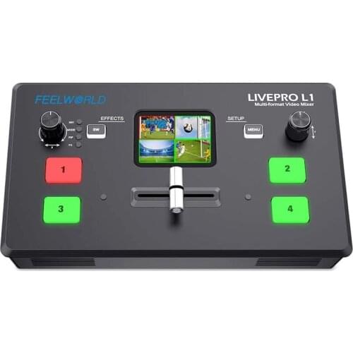 FEELWORLD LIVEPRO L1 V1 Multi Format Video Mixer Switcher 4xHDMI Inputs Camera Production USB3.0 Live Streaming Youtube