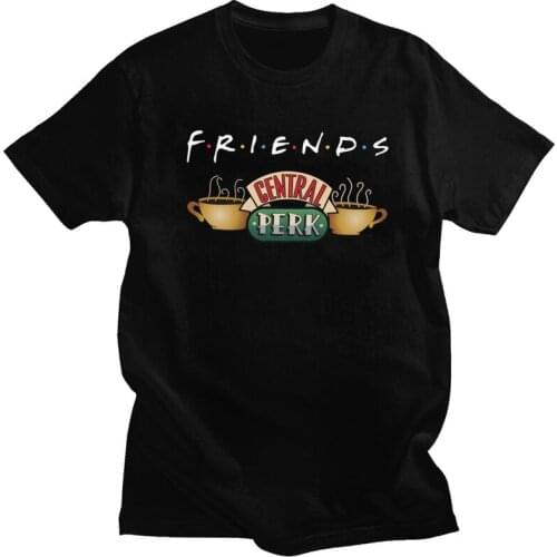 Mens Friends Central Perk T Shirt Short Sleeve Cotton Tshirt Unique T-shirt Summer TV Show Tees Loose Fit Apparel