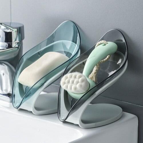 Leaf Shape Soap Box Bathroom soap holder Dish Storage Plate Tray Bathroom Soap Holder Case Bathroom Supplies bathroom gadgets