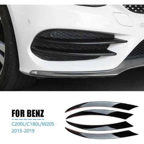 Front Bumper Lip Splitter Spoiler Fog Lights Trim Sticker for Mercedes Benz C Class W205 C180 C200L/C180L