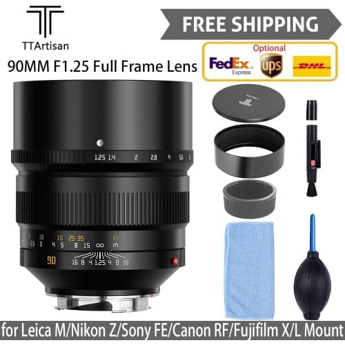 TTartisan Prime Camera Lens 90mm f1.25 Full Frame for Nikon Z,Canon EOS-R,Sony FE,Fujifilm X,L Mount,Leica M Free Shipping