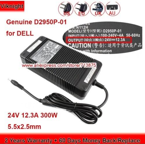 Genuine D2950P-01 24V 12.3A AC Adapter for DELL D2950P-01 N112H Laptop Power Supply