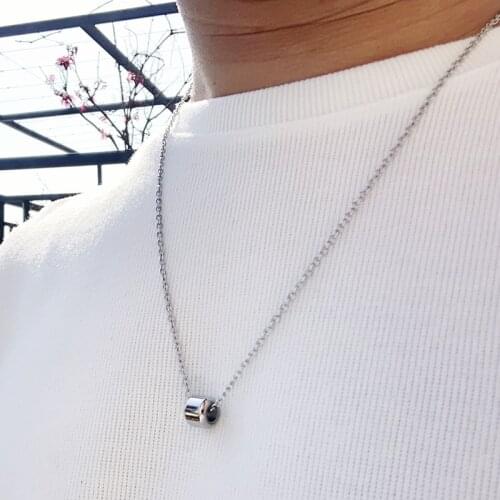 Pendant necklace stainless steel Necklace Women Men Simple Long Chain Rectangular pendant Necklace jewelry Gifts for new year