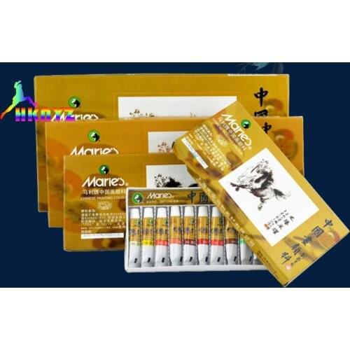 1 sets Maries Chinese Painting Pigment 12/18/24/36 Color Chinese Painting Set Beginner Painting Pigment Set