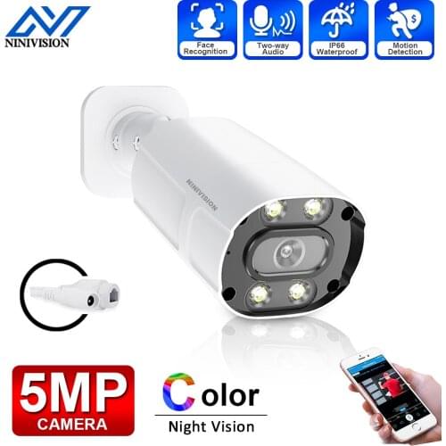 Full Color Night Vision Security Camera 4K Outdoor Two-Way Audio POE CCTV Video Surveillance IP Camera HD 8MP 5MP Bullet IP Cam