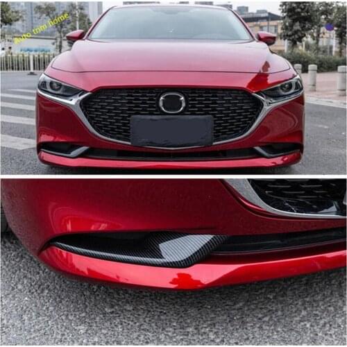 Lapetus Front Fog Lights Foglight Lamp Eyelid Eyebrow Strip Cover Trim Fit For Mazda 3 2019 2020 ABS Chrome / Auto Accessories