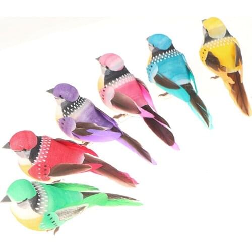 6pcs/set Artificial Foam Feather Lifelike Beads Simulation Bird DIY Party Crafts Ornament Props Home Garden Wedding Decoration